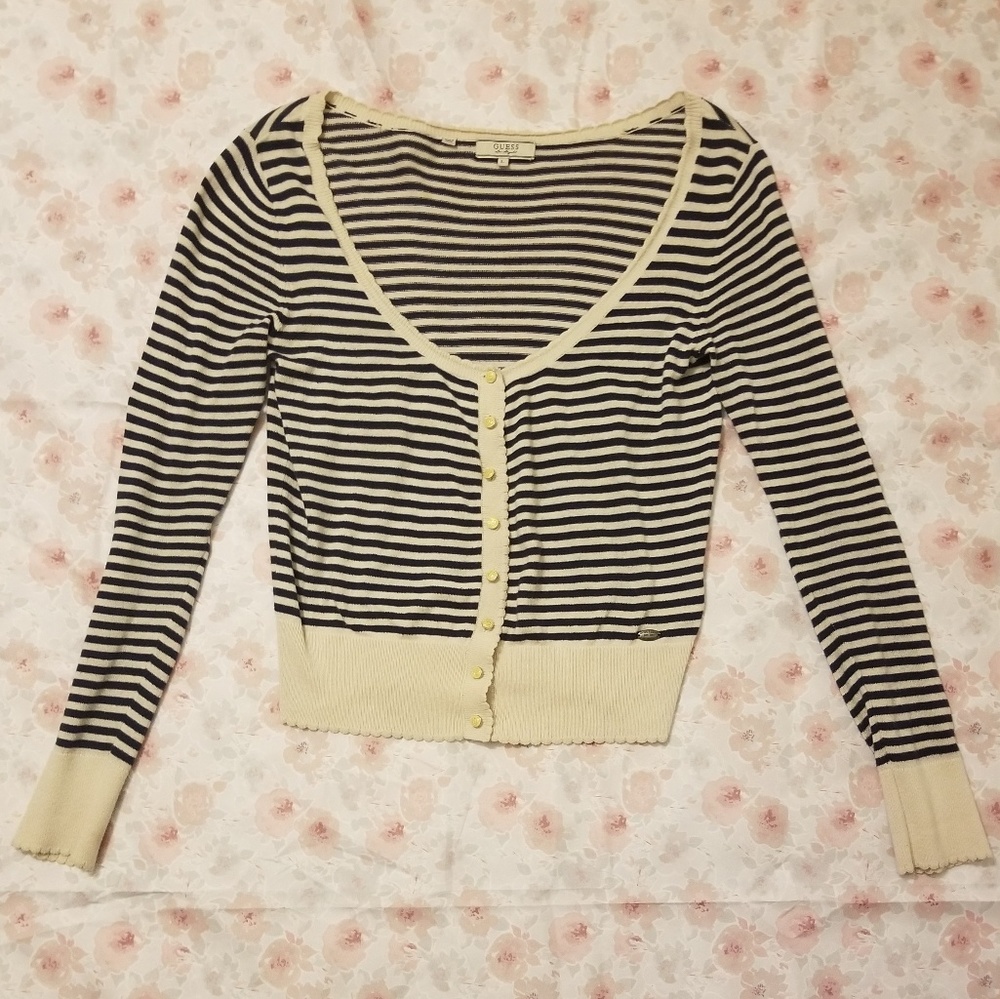 GUESS striped cardigan
